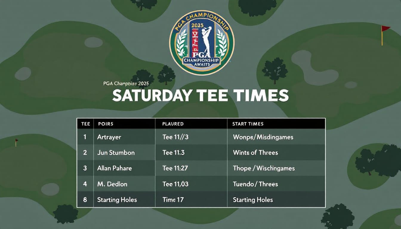 découvrez les horaires des départs pour le samedi du championnat pga 2025 et retrouvez tous les appariements du troisième tour. ne manquez pas l'action sur le parcours avec les meilleurs golfeurs du moment !